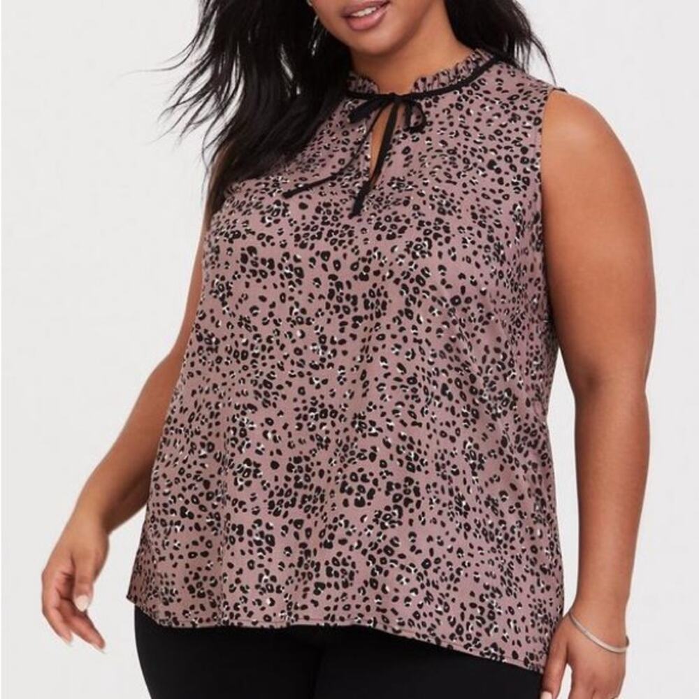 Torrid Brown Leopard Tie Neck Tank 1X NWT 11806739 - Picture 12 of 13
